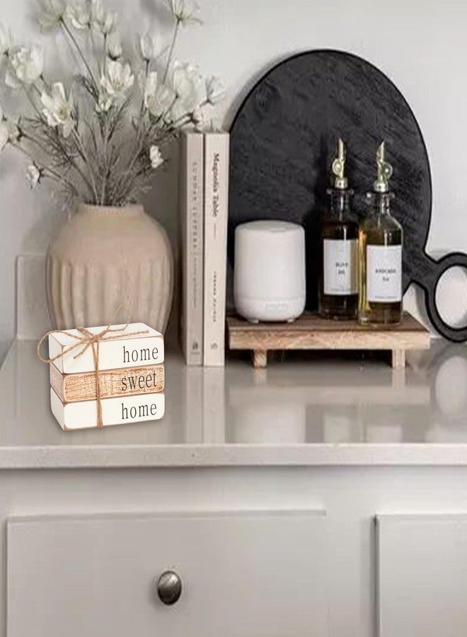 Capiont Farmhouse Wood Book Stack - Home Sweet Home Book Bundle, Tiered Tray Decor,Home Decor, Farmhouse Book Stack, Handmade Decor (Sweet Home Decor) - Image 4